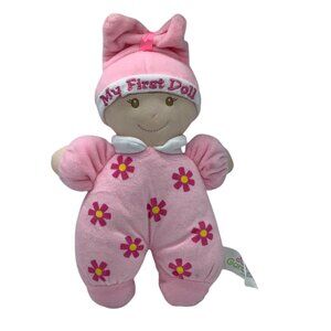 June Garden My First Baby Doll Lovey Pink Plush Stuffed 9"